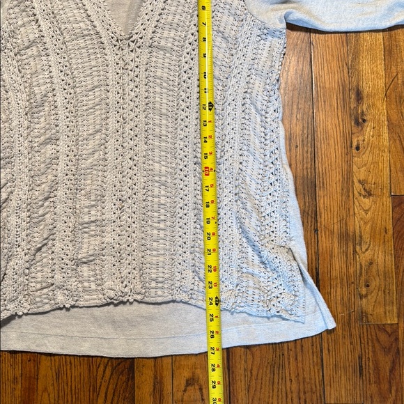 45 RPM Women's 100% Cotton Neutral Cream Front Knit V-Neck Popover Sweater SZ L - Picture 6 of 10